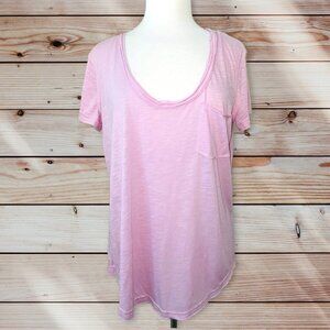 B3 Vici Slub scoop neck pink shirt top blouse small soft tunic